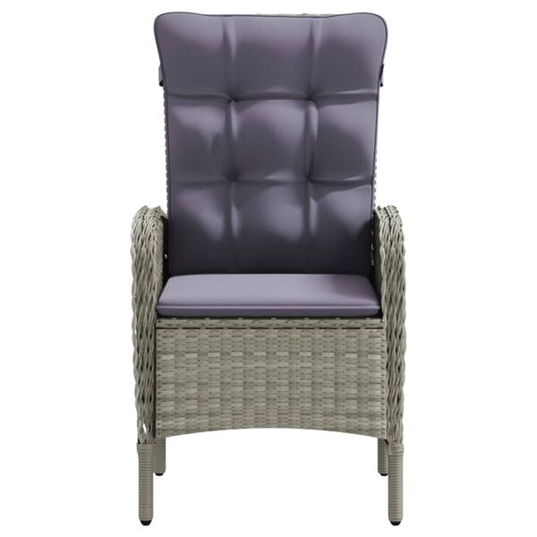 vidaXL 7-dijelni vrtni blagovaonski set s jastucima sivo-crni