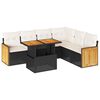 vidaXL 7-dijelni set vrtnih sofa od poliratana s jastucima crni bagrem
