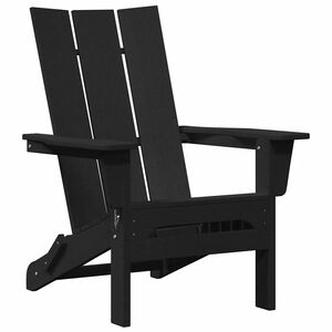 vidaXL Sklopiva Adirondack stolica Crna 80,5 x 74,5 x 92 cm HDPE