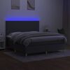 vidaXL Krevet box spring s madracem LED tamnosivi 180x200 cm tkanina