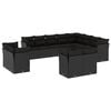 vidaXL 12-dijelni set vrtnih sofa od poliratana s jastucima crni