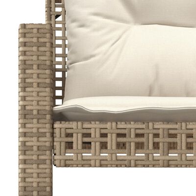 vidaXL 4-dijelni set vrtnih sofa s jastucima bež od poliratana staklo