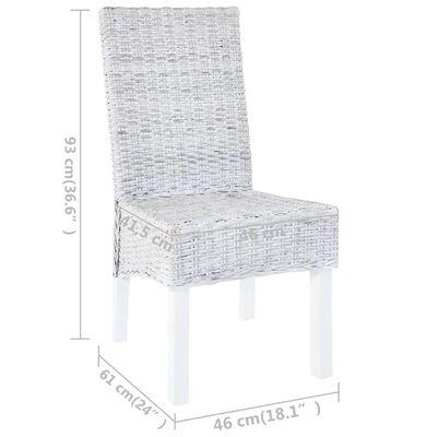 vidaXL Blagovaonske stolice 4 kom od ratana kubu i drva manga smeđe