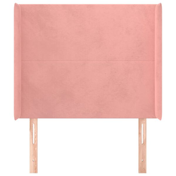 vidaXL Uzglavlje s u&scaron;ima ružičasto 93x16x118/128 cm bar&scaron;unasto
