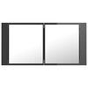 vidaXL LED kupaonski ormarić s ogledalom sjajni sivi 90x12x45 akrilni