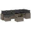 vidaXL 8-dijelni set vrtnih sofa od poliratana s jastucima sivi