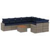 vidaXL 10-dijelni set vrtnih sofa od poliratana s jastucima sivi