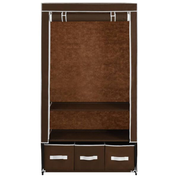 282458 vidaXL Wardrobe Brown 87x49x159 cm Fabric