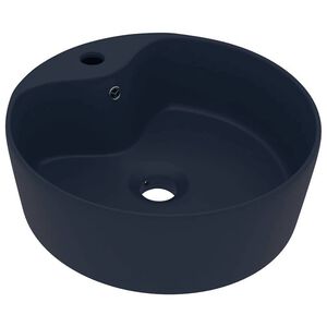 vidaXL Luksuzni umivaonik mat tamnoplavi 36 x 13 cm keramički