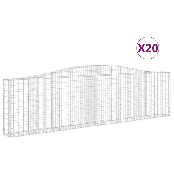 vidaXL Lučne gabionske košare 20kom 400x30x100/120cm pocinčano željezo