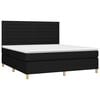 vidaXL Krevet box spring s madracem LED crni 160x200 cm od tkanine