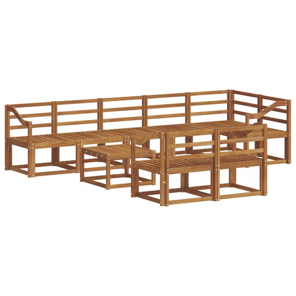 vidaXL Set vanjskih sofa 9 pcs Prirodna Čvrsto drvo akacije