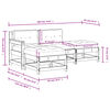 vidaXL 4-dijelna vrtna garnitura s jastucima bijela od masivnog drva