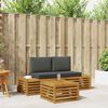 vidaXL Set vanjskih sofa s jastukom 3 Komad Prirodna i antracit