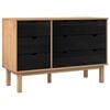 vidaXL Ormar s ladicama OTTA Crna 111 x 43 x 73,5 cm Masivna borovina