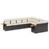 vidaXL 9-dijelni set vrtnih sofa s jastucima crni od poliratana