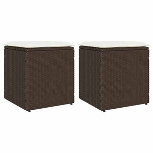 vidaXL Vrtni stolci s jastucima 2 kom smeđi 40x40x43 cm poliratan