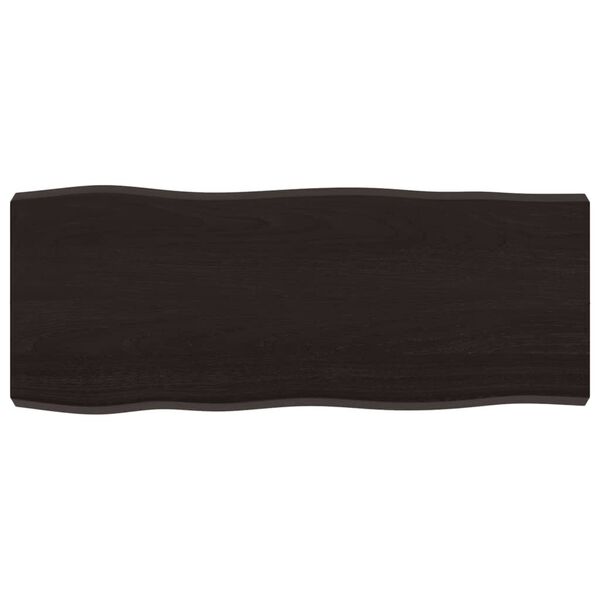 vidaXL Stolna ploča tamnosmeđa 100x40x(2-6) cm obrađena hrastovina