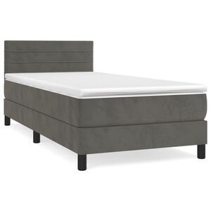 vidaXL Box spring krevet s madracem tamnosivi 80 x 200 cm bar&scaron;unasti