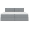 vidaXL Krevet S LED lampica Svijetlo siva 180 x 200 cm tkanina