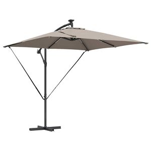 vidaXL Suncobran 249 x 249 x 250 cm Poliester i aluminij Sivo-smeđa