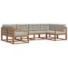 vidaXL Set vanjskih sofa s jastukom 6 pcs Prirodna i svijetlo siva