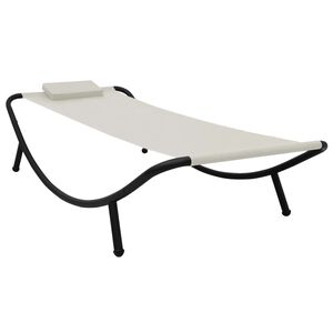 vidaXL Vrtni ležaj krem 200 x 90 cm čelični