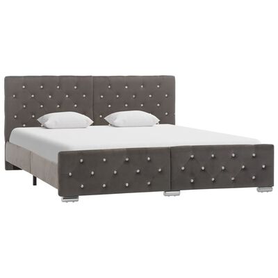 vidaXL Okvir za krevet sivi baršunasti 160 x 200 cm