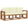 vidaXL Set vanjskih sofa 3 kom. Prirodna i krem