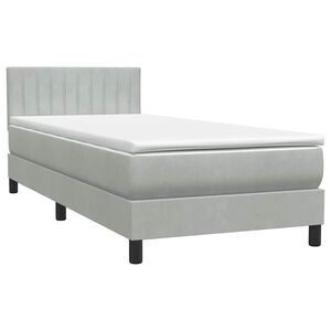vidaXL Box Spring krevet s madracem svijetlo sivi 80x220 cm samt