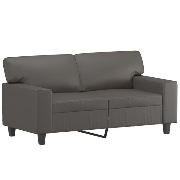 vidaXL 3-dijelni set sofa s jastucima sivi od umjetne kože