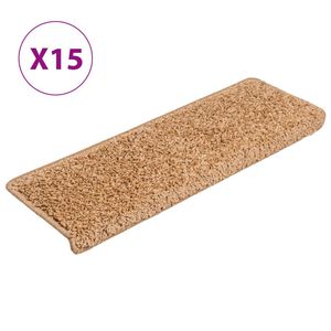 vidaXL Prostirke za stepenice 15 kom 65x21x4 cm bež pravokutni rub