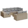 vidaXL 11-dijelni set vrtnih sofa od poliratana s jastucima bež