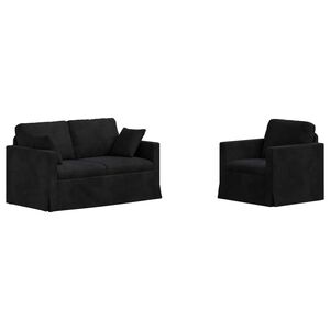 vidaXL Set sofe 2 kom. Crna Bar&scaron;un