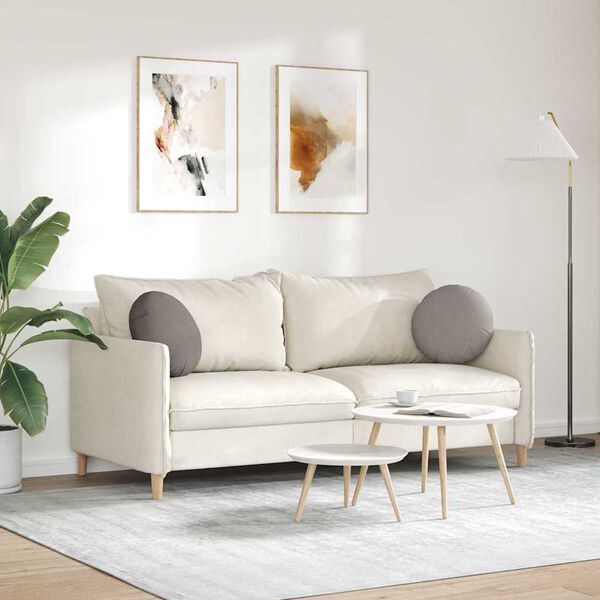 vidaXL Jastučići za sjedenje 2 pcs Sivo-smeđa Ø40 x 13 cm tkanina