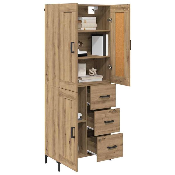 vidaXL Highboard s ladicama 2 pcs Umjetnički hrast Konstruirano drvo