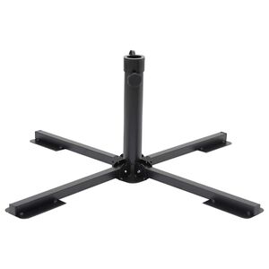 vidaXL Sklopiva baza za suncobran za stup &Oslash; 38/48 mm sjajna crna čelik