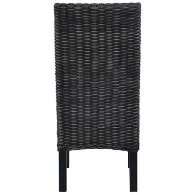 vidaXL Blagovaonske stolice od kubu ratana i drva manga 4 kom crne