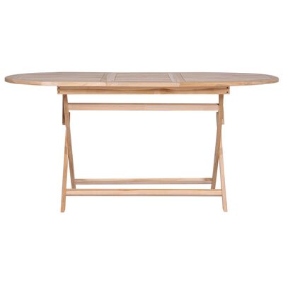 vidaXL Sklopivi vrtni stol od tikovine 160 x 80 x 75 cm