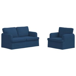 vidaXL Set sofe 2 kom. Plava tkanina