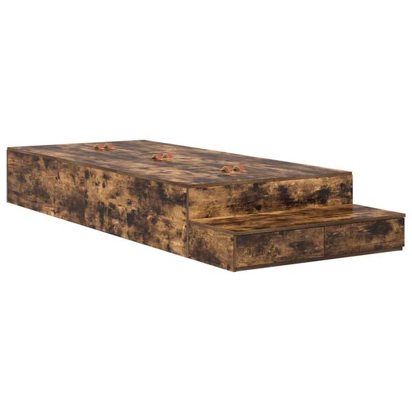 vidaXL Krevet s ladicama Dimljeni hrast 80 cm Konstruirano drvo