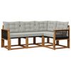 vidaXL Set vanjskih sofa s jastukom 4 pcs Prirodna i svjetlosiva