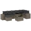 vidaXL 8-dijelni set vrtnih sofa od poliratana s jastucima sivi