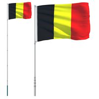 vidaXL Belgijska zastava i jarbol 5,5 m aluminijski