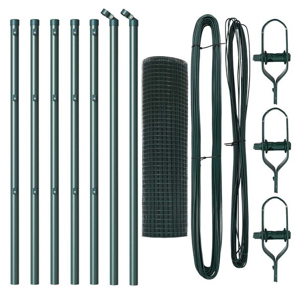 vidaXL Stup za ogradu Zelena 10 x 0,4 m (mreža 12 x 12 mm) Čelik i PVC