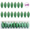 vidaXL Božićna kuglica s četinicom 40 kom. Zelena 4 x 9 cm Plastika