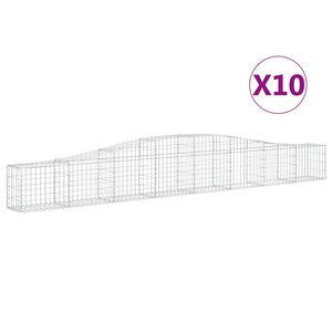 vidaXL Lučne gabionske ko&scaron;are 10 kom 400x30x40/60 cm pocinčano željezo