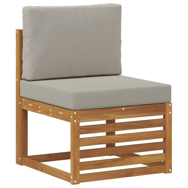 vidaXL Setovi sofa 7 pcs Prirodna i svijetlo siva Čvrsto drvo akacije