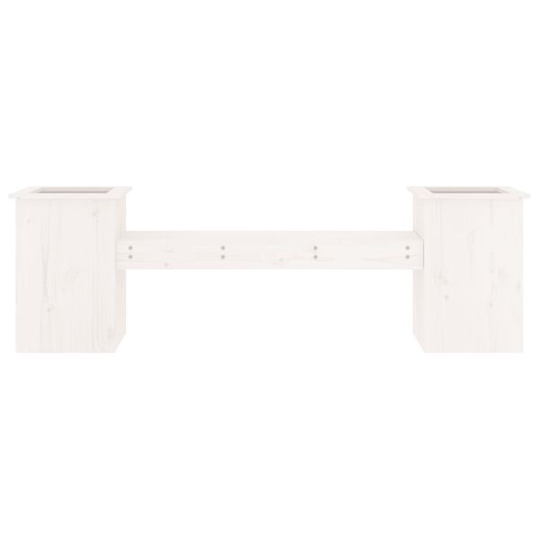 vidaXL Klupa sa sadilicama bijela 184,5x39,5x56,5 cm masivna borovina