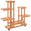 vidaXL Stalak za cvijeće s kotačima 95x25x101 cm od masivne jelovine